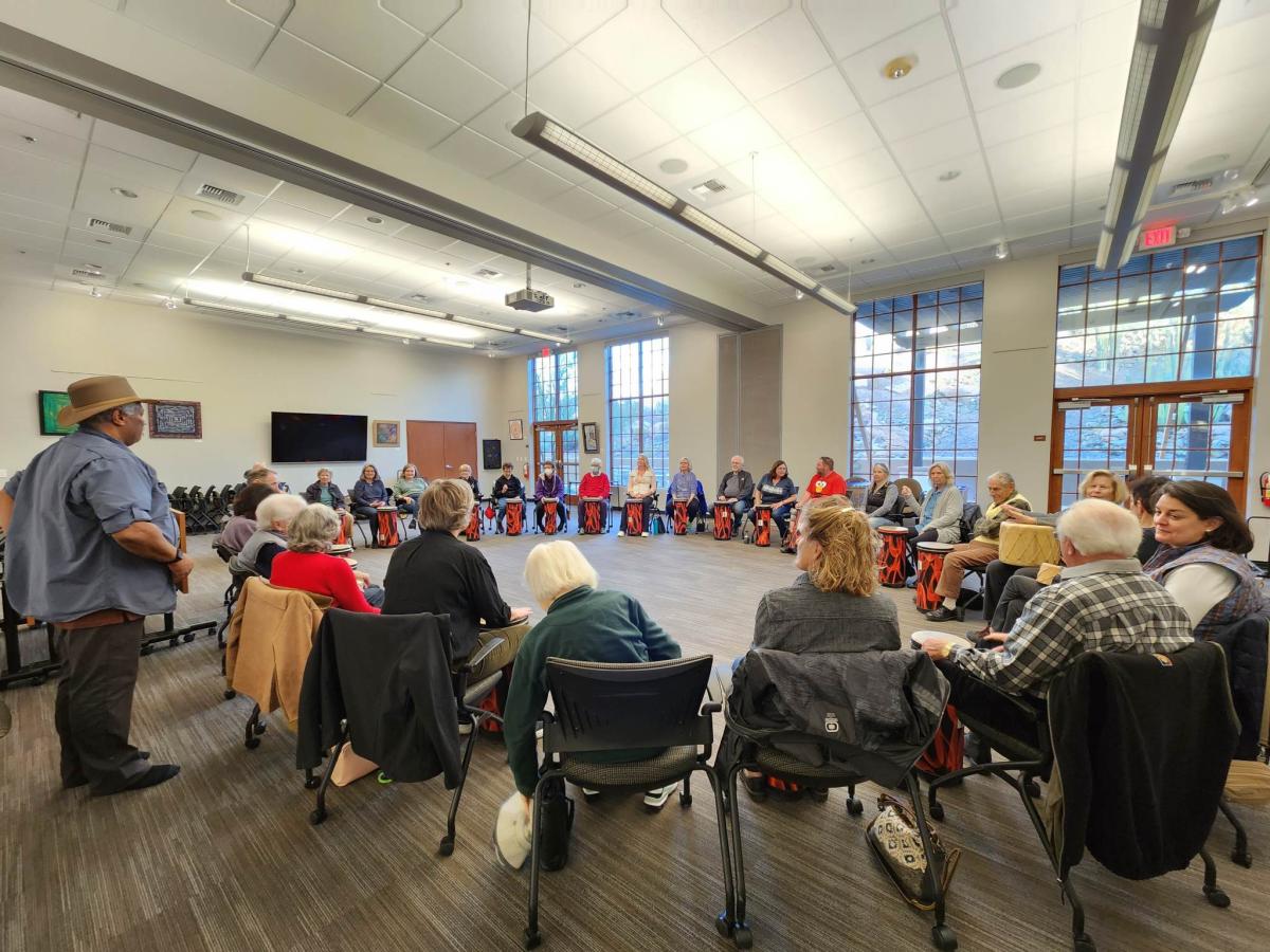 Join us for a fun and interactive drum circle led by trained HealthRhythms facilitator, Frank Thompson. 