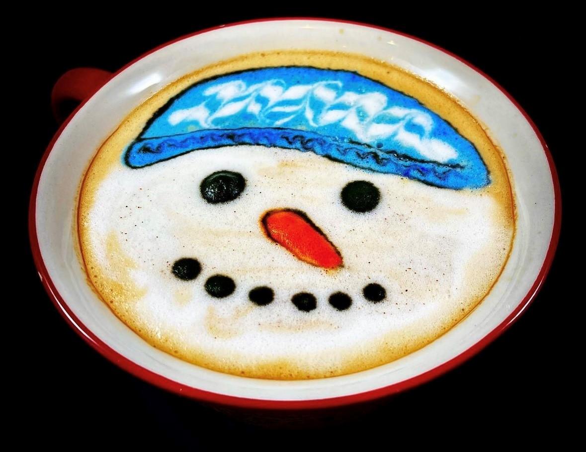 Snowman Coffee Etching