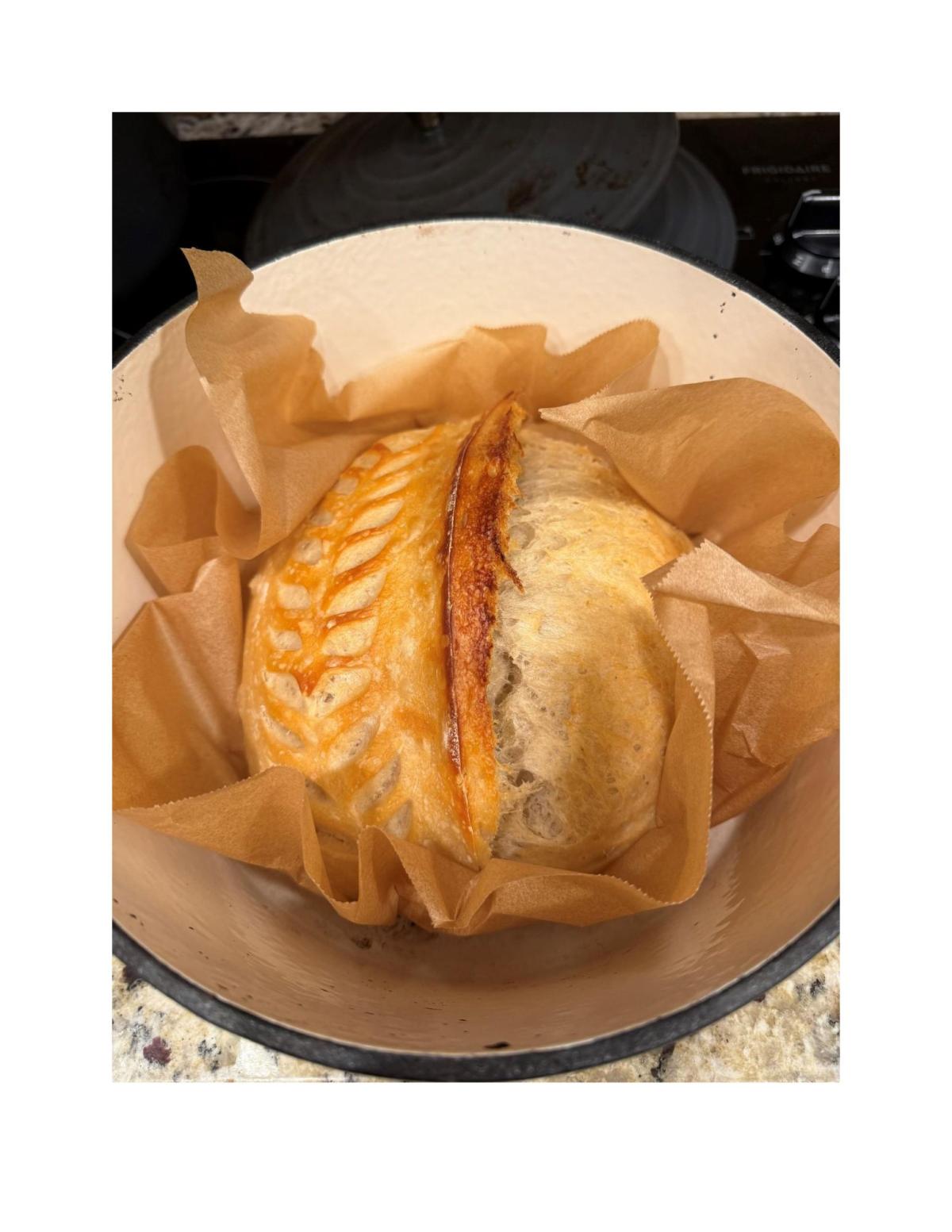 A loaf of Hailey's wonderful sourdough!